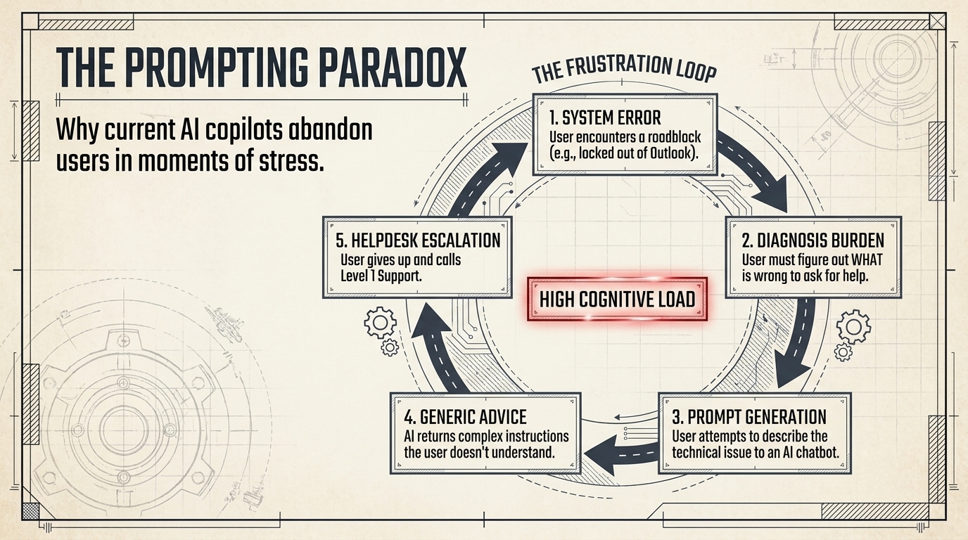 Current AI copilots abandon users in moments of stress.